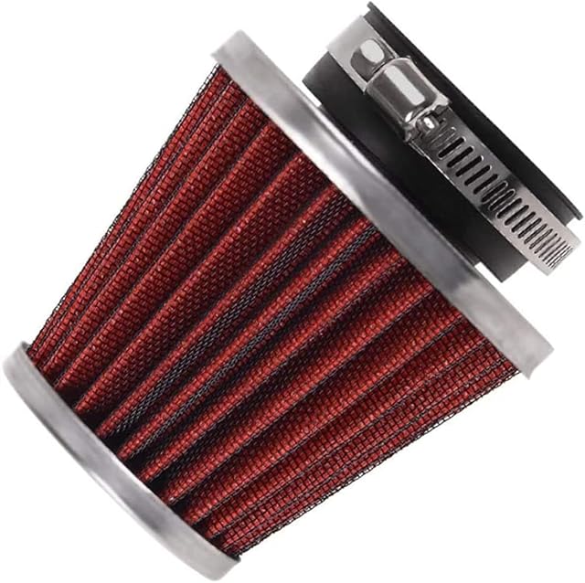 evermotor red clamp-on motorcycle air filter
