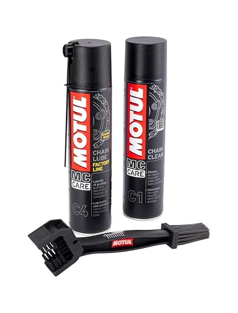Motul chain care set with C4, C1 and cleaning brush