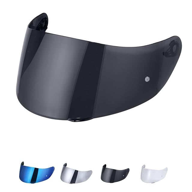JQF Gear replacement visor for AGV helmets in chrome finish