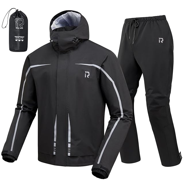 RIDEIRON two-piece rain suit with sealed seams